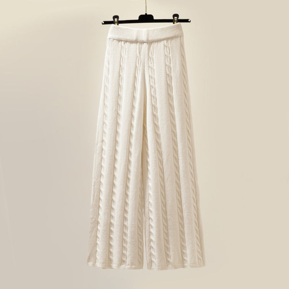 Knit Sweater Pants Set with Insulating Vest for Cold Weather 3