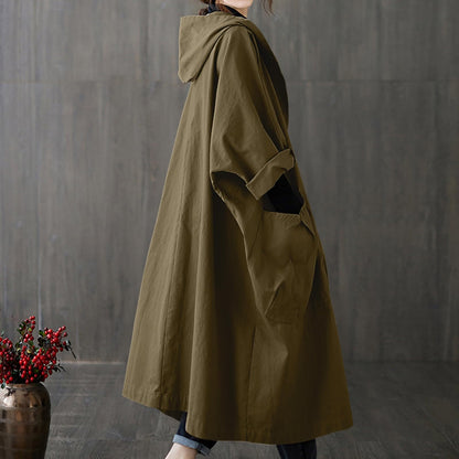 Women's Oversized Casual Hooded Coat Loose Fit