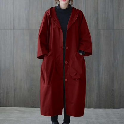 Women's Oversized Casual Hooded Coat Loose Fit