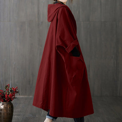 Women's Oversized Casual Hooded Coat Loose Fit