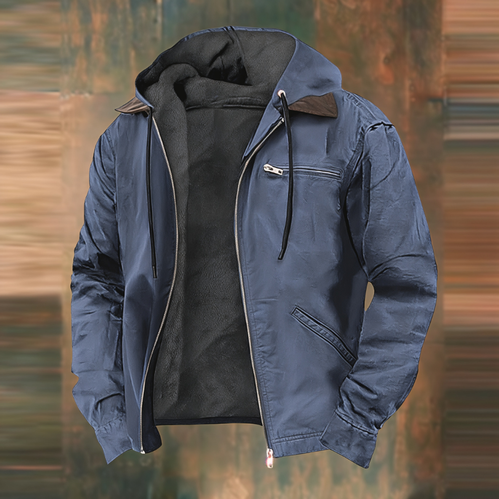Men’s Warm Hooded Fleece Lined Jacket Zip Up Casual