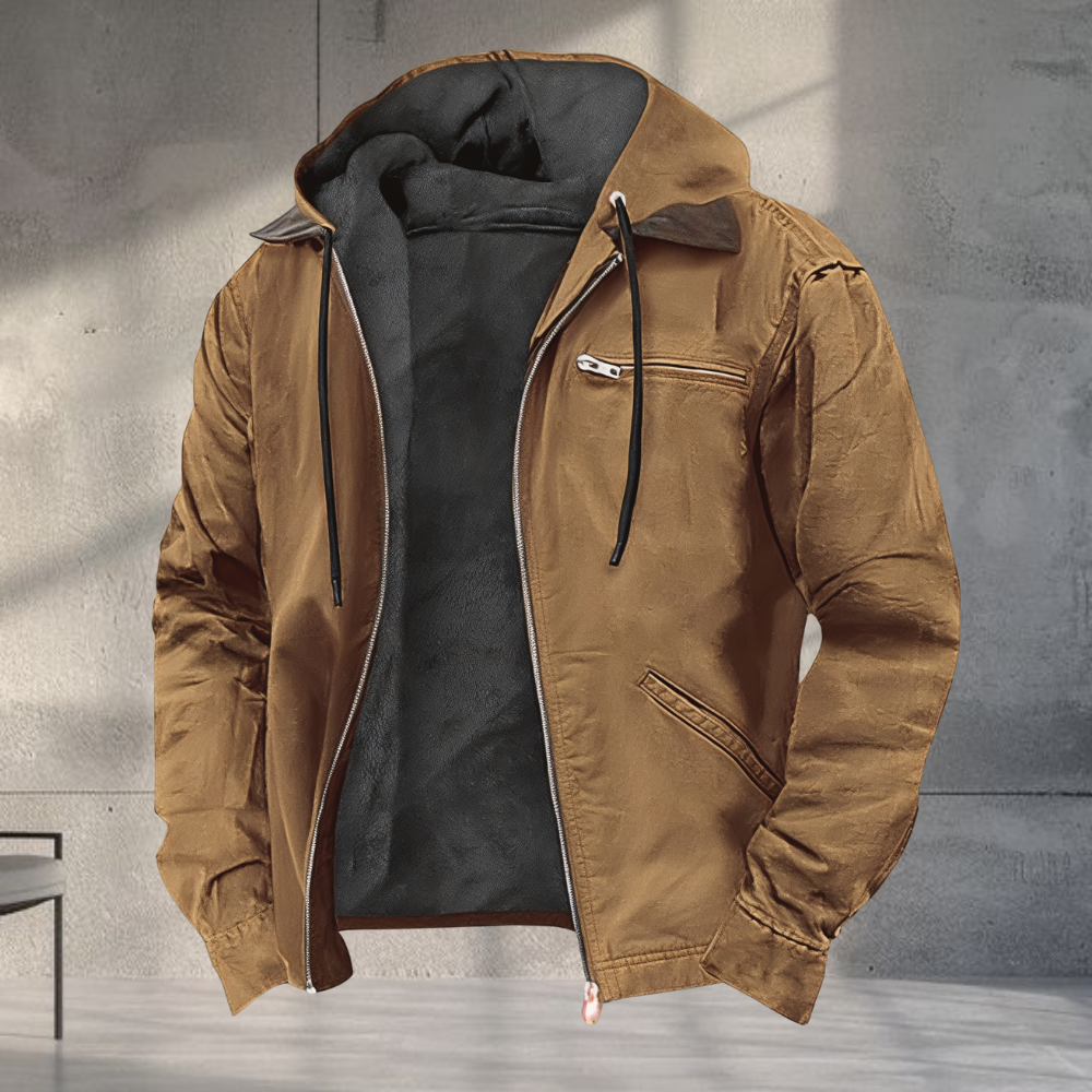 Men’s Warm Hooded Fleece Lined Jacket Zip Up Casual