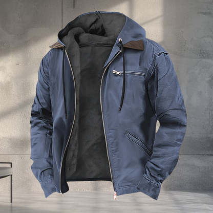 Men’s Warm Hooded Fleece Lined Jacket Zip Up Casual