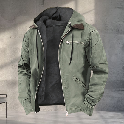 Men’s Warm Hooded Fleece Lined Jacket Zip Up Casual