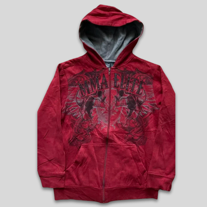 Men’s Distressed Graphic Hoodie Streetwear Patchwork
