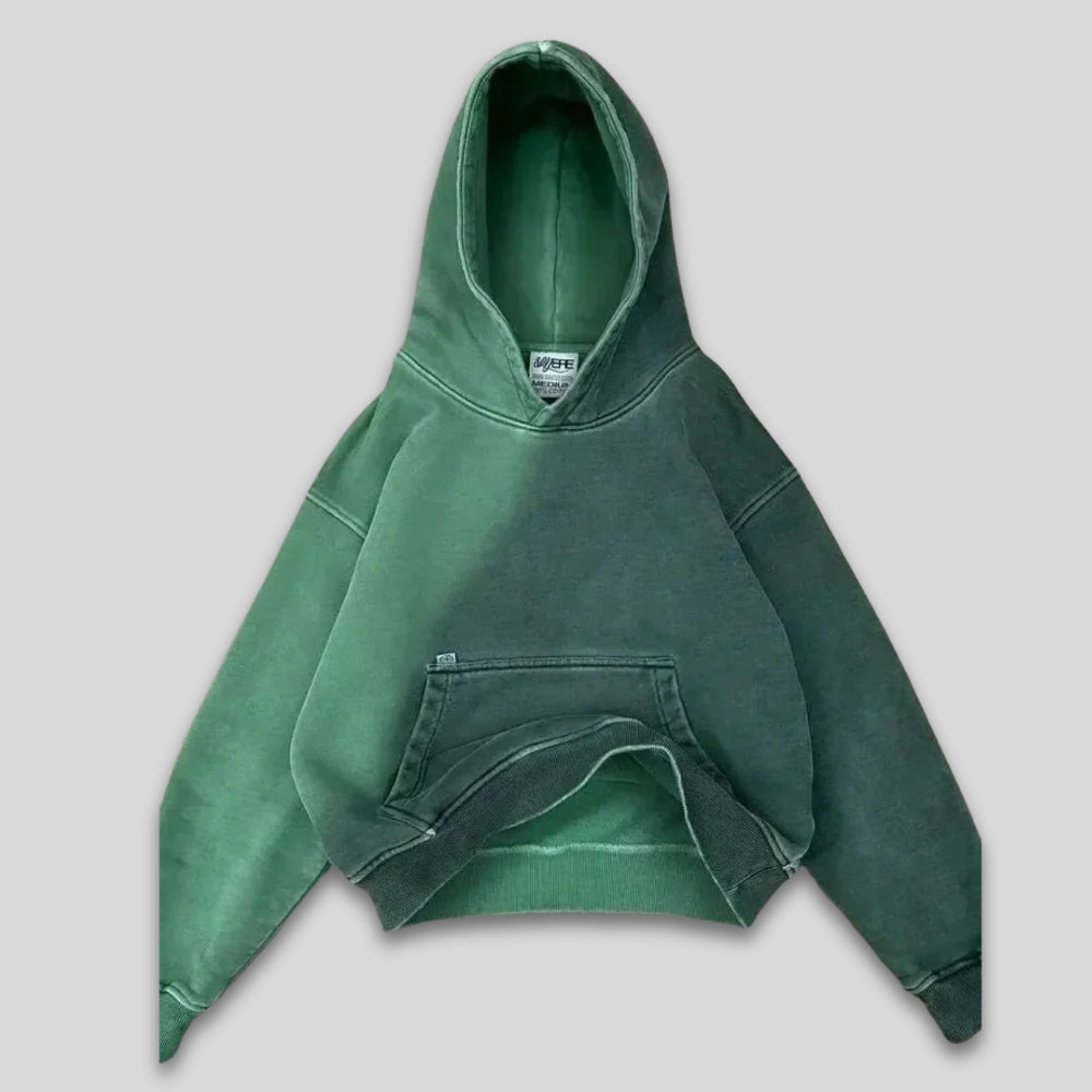 Men’s Distressed Graphic Hoodie Streetwear Patchwork