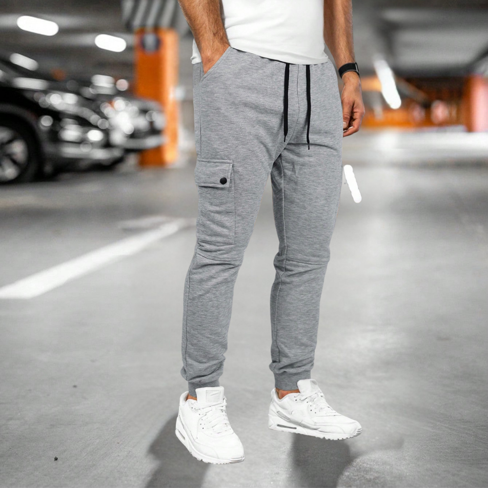 Men’s Casual Slim Fit Joggers Cargo Pockets Tapered Leg