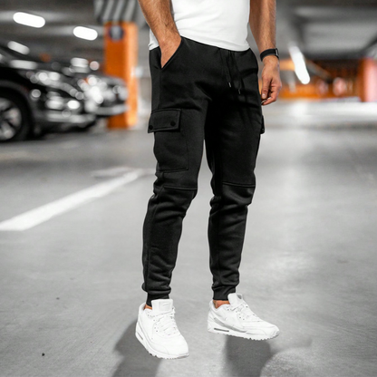 Men’s Casual Slim Fit Joggers Cargo Pockets Tapered Leg