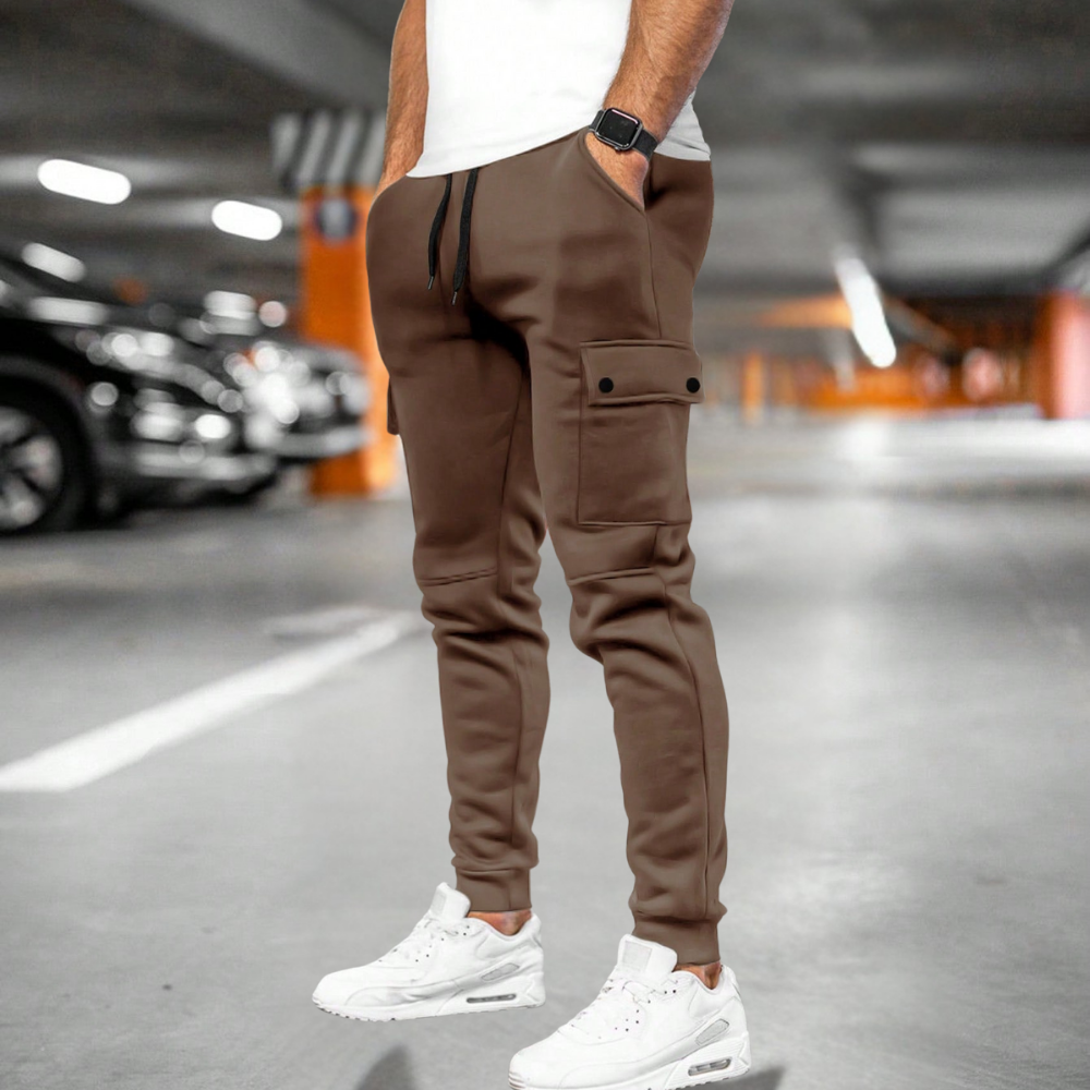 Men’s Casual Slim Fit Joggers Cargo Pockets Tapered Leg