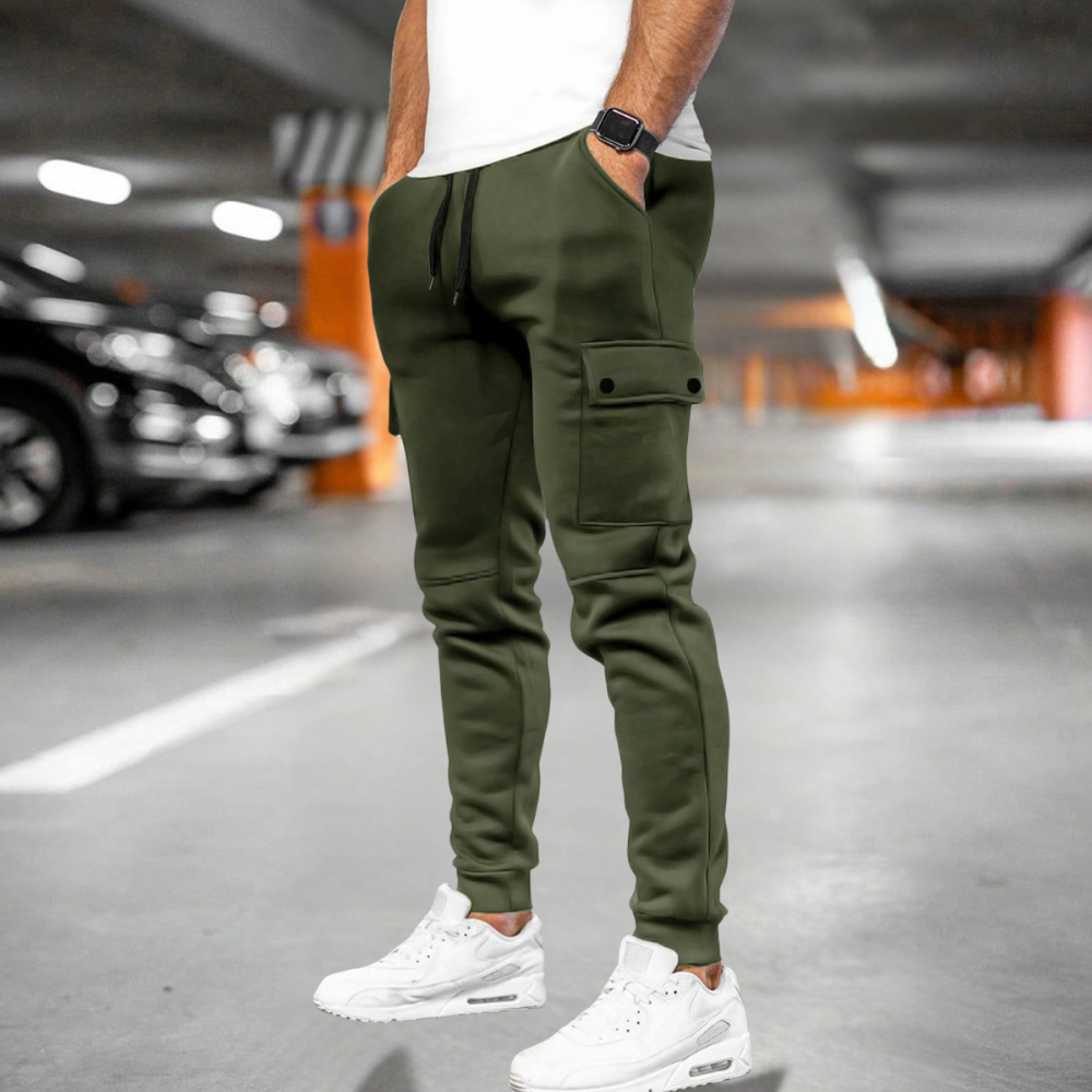 Men’s Casual Slim Fit Joggers Cargo Pockets Tapered Leg