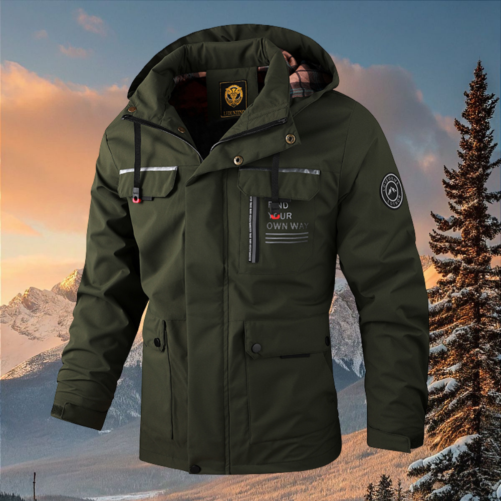 Men’s Warm Waterproof Winter Jacket Windproof Hooded