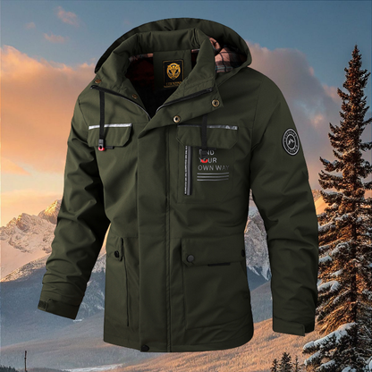 Men’s Warm Waterproof Winter Jacket Windproof Hooded