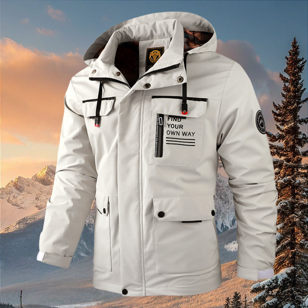 Men’s Warm Waterproof Winter Jacket Windproof Hooded