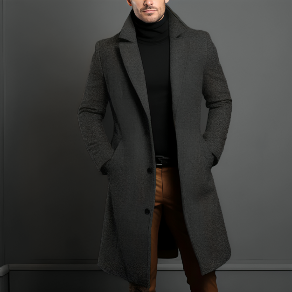 Men's Slim Fit Winter Overcoat Classic Tailored Style
