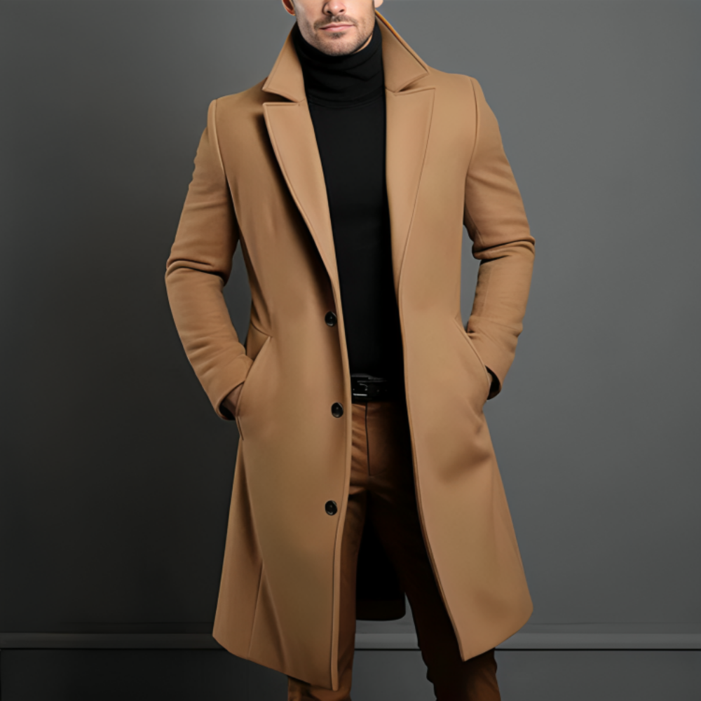 Men's Slim Fit Winter Overcoat Classic Tailored Style