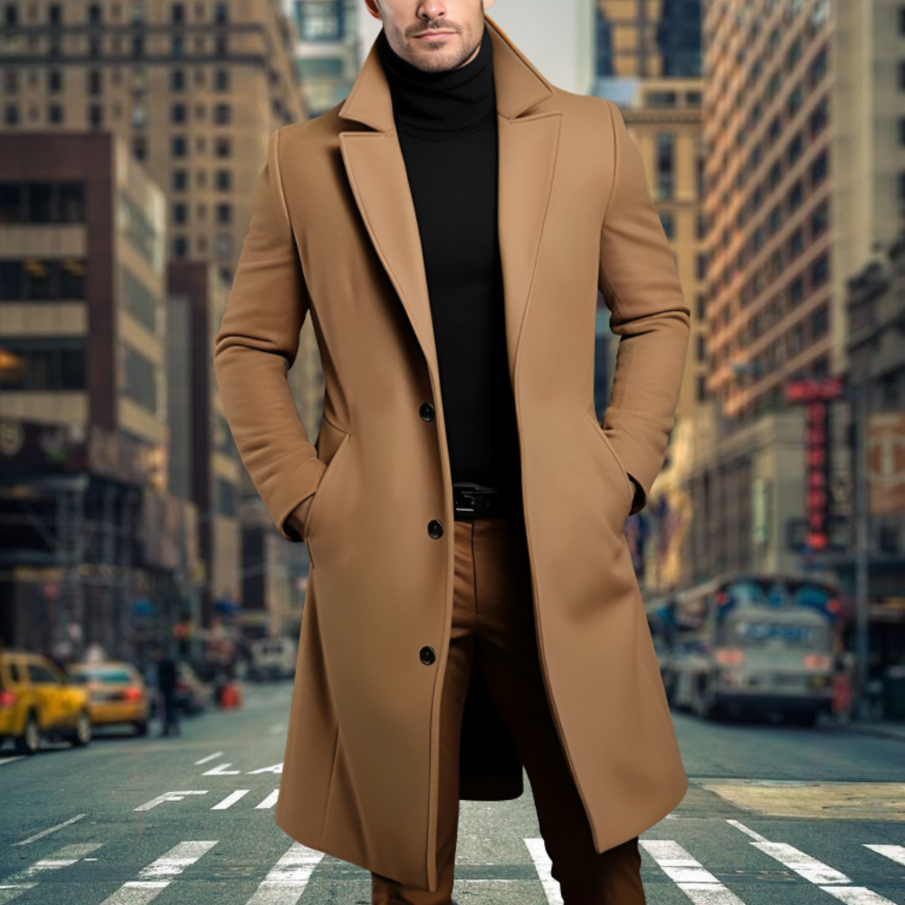 Men's Slim Fit Winter Overcoat Classic Tailored Style