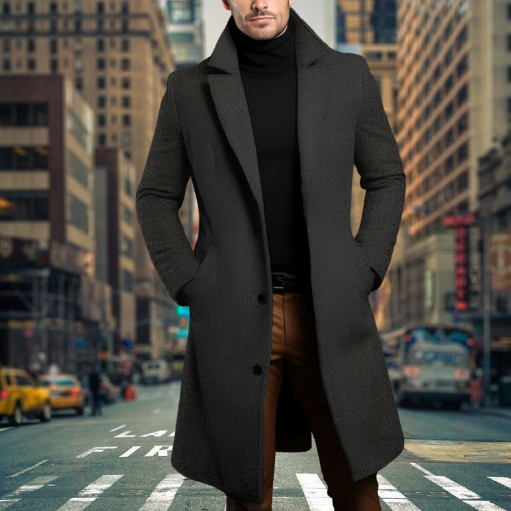 Men's Slim Fit Winter Overcoat Classic Tailored Style