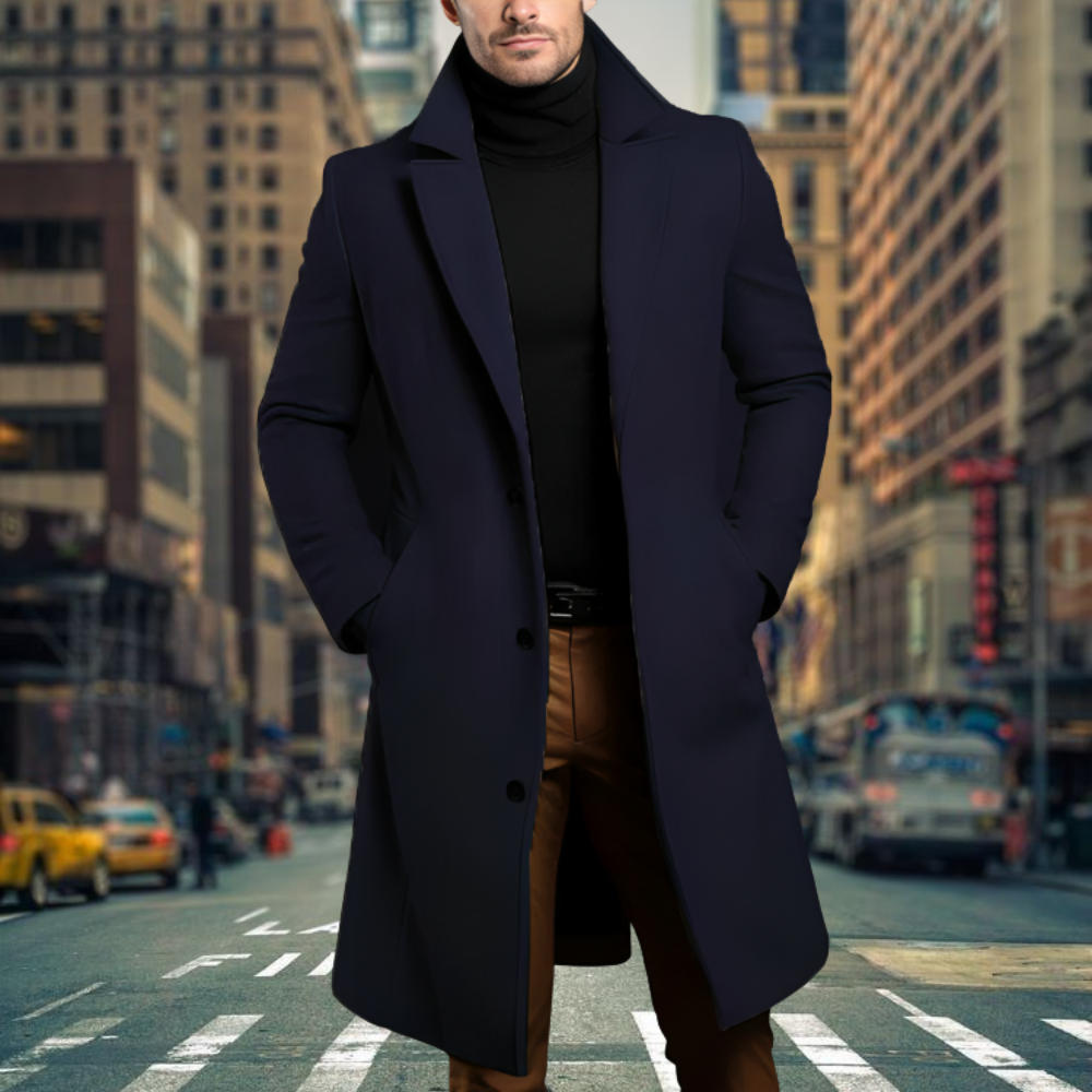 Men's Slim Fit Winter Overcoat Classic Tailored Style