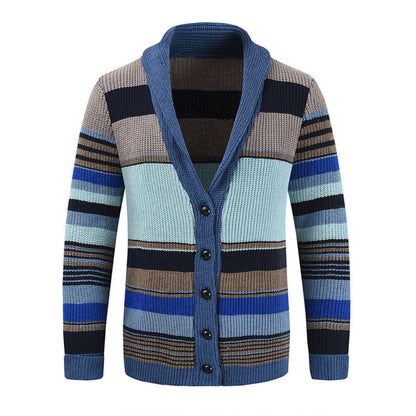 Men’s Colorblock Lapel Sweater Jacket | Casual Knit Outerwear