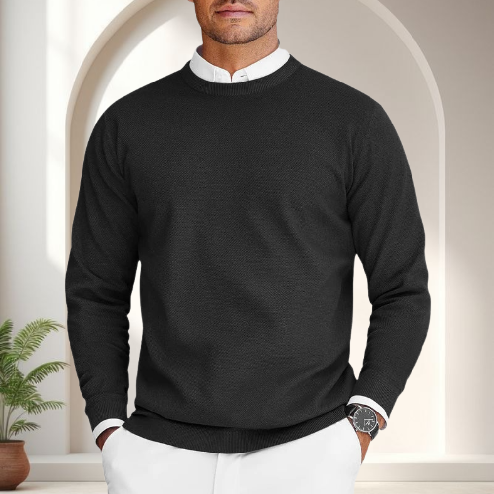 Men’s Casual Classic Crew Neck Sweater Long Sleeve Knit Pullover