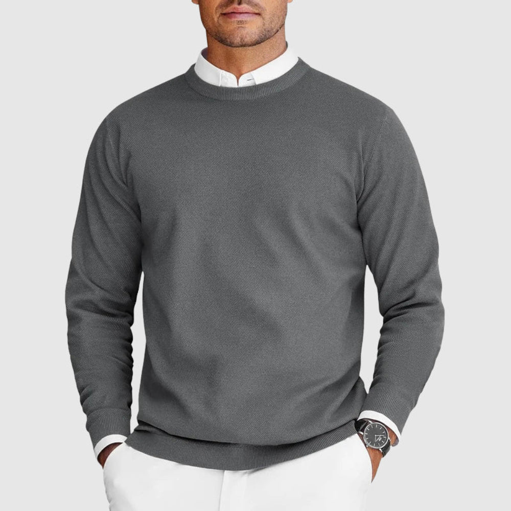 Men's Lightweight Knit Crew Neck Sweater Casual Style 3