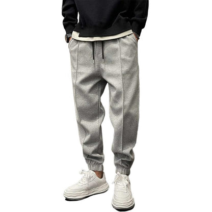 Men's Pants Plush Sports Joggers Elastic Waist Loose Fit Casual Wear 1