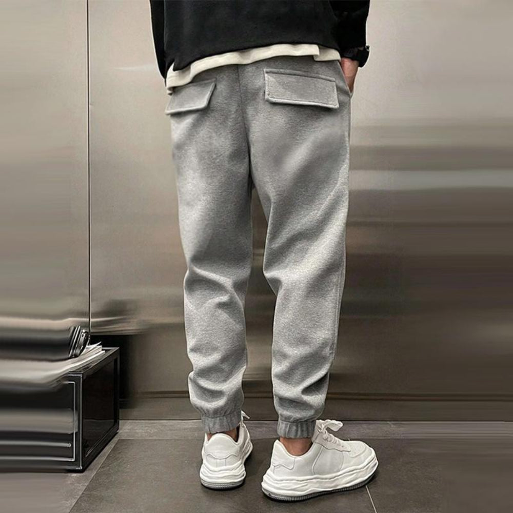 Men's Pants Plush Sports Joggers Elastic Waist Loose Fit Casual Wear 3