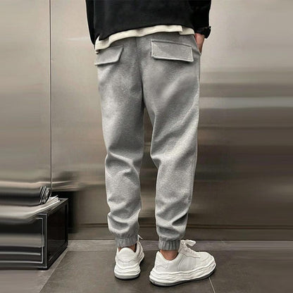 Men's Pants Plush Sports Joggers Elastic Waist Loose Fit Casual Wear 3