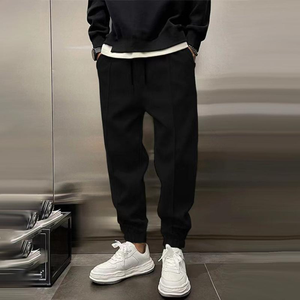 Men's Pants Plush Sports Joggers Elastic Waist Loose Fit Casual Wear 4