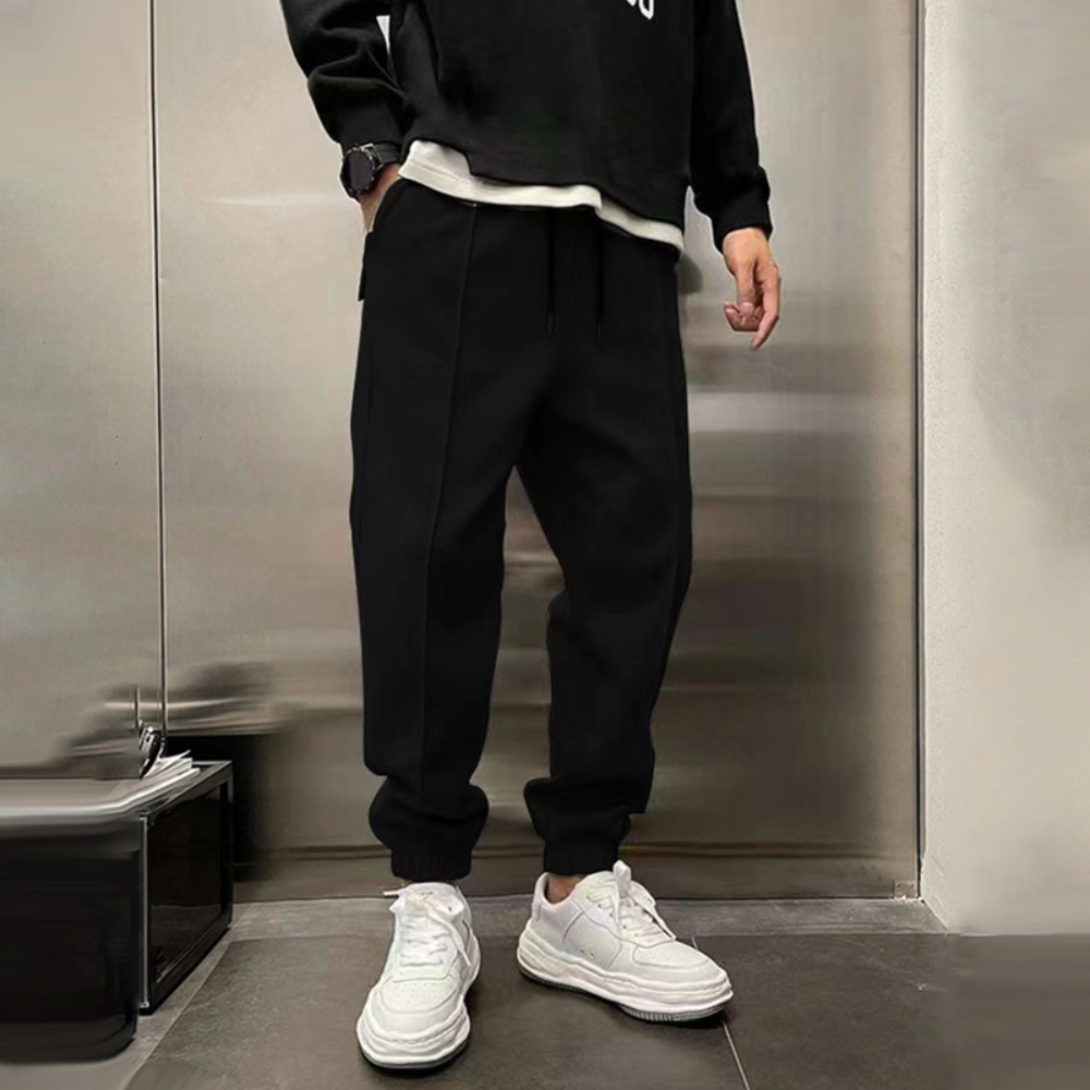 Men's Pants Plush Sports Joggers Elastic Waist Loose Fit Casual Wear 5