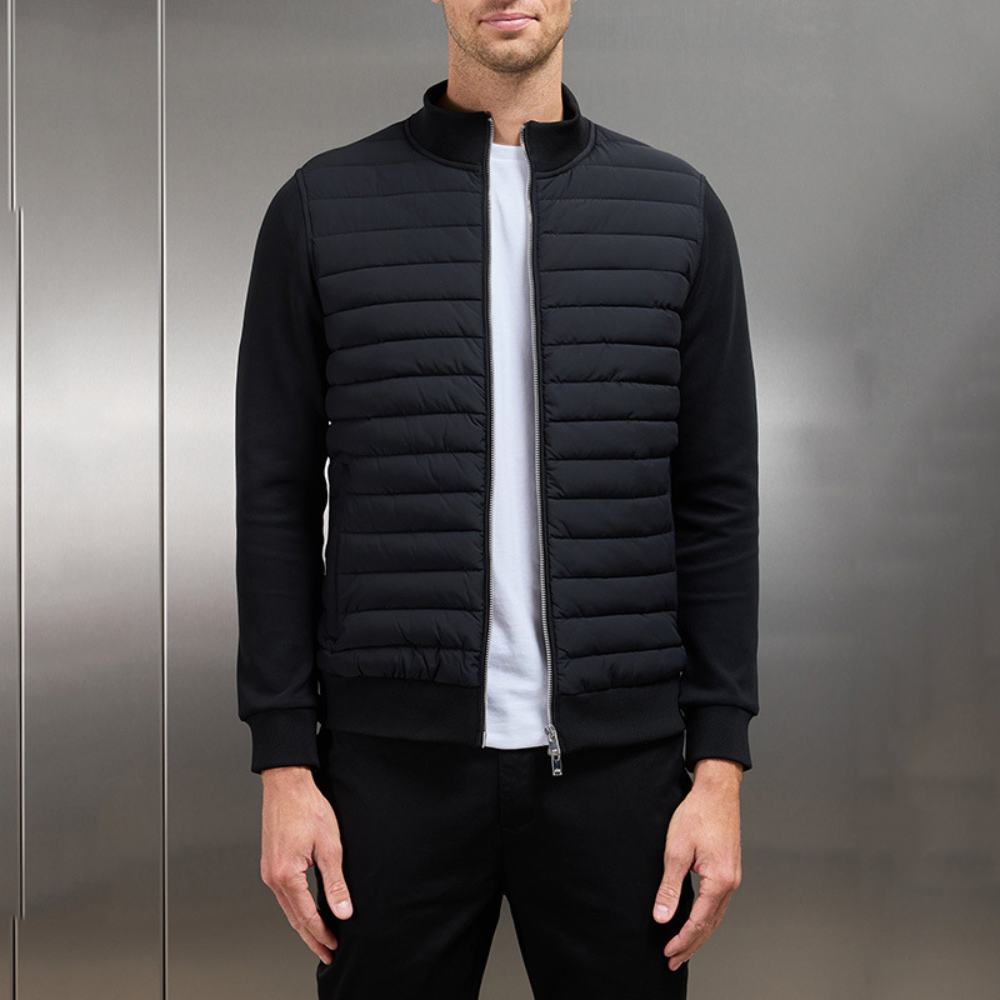 Men's Puffer Jacket Lightweight Quilted Bomber Zip-Up for Winter 1