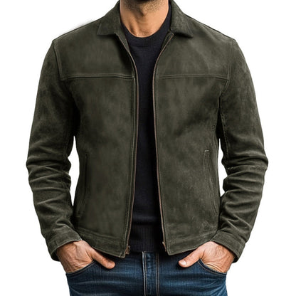 Men’s Stylish PU Leather Jacket | Classic Zipper Outerwear