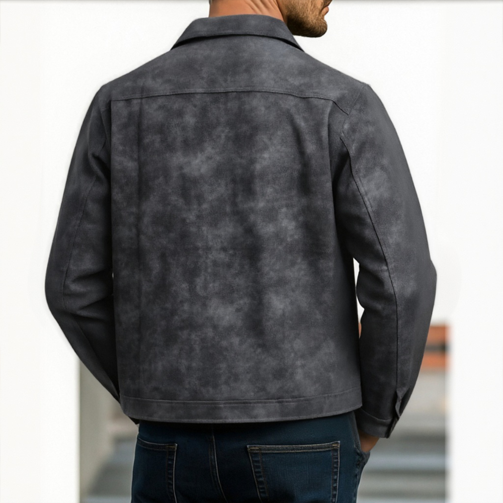 Men’s Stylish PU Leather Jacket | Classic Zipper Outerwear