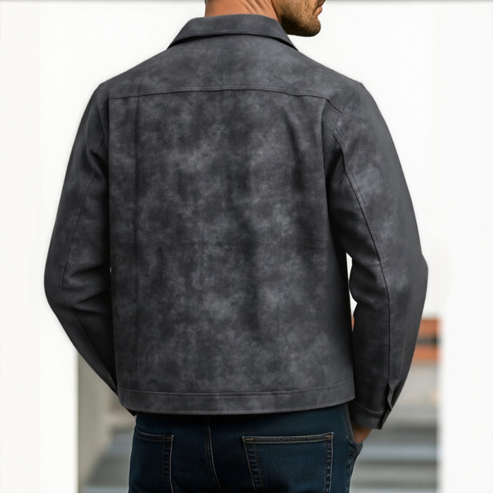 Men’s Stylish PU Leather Jacket | Classic Zipper Outerwear