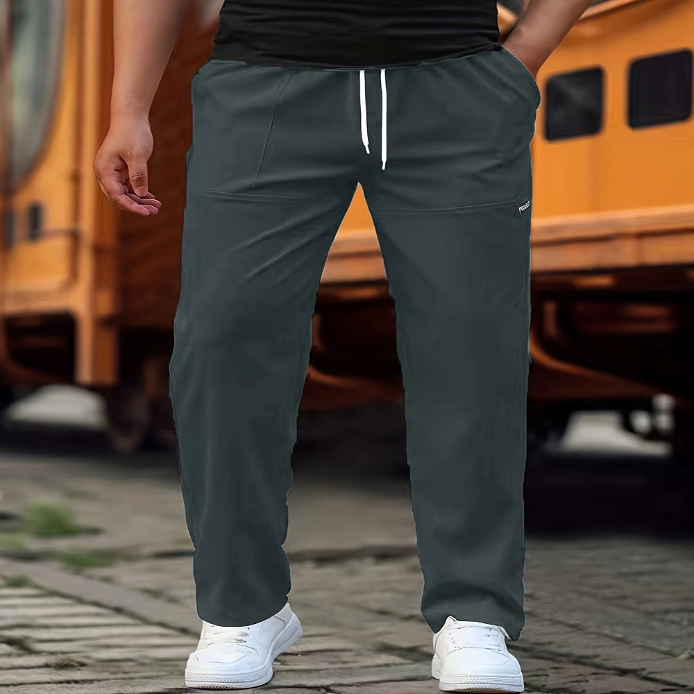 Men's Trousers Comfortable Casual Pants Modern Fit Jogging Style 9