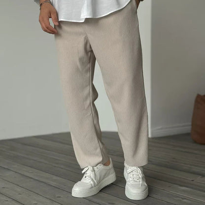 Men's Trousers Soft Luxury Fabric Tailored Fit Elegant Style 0