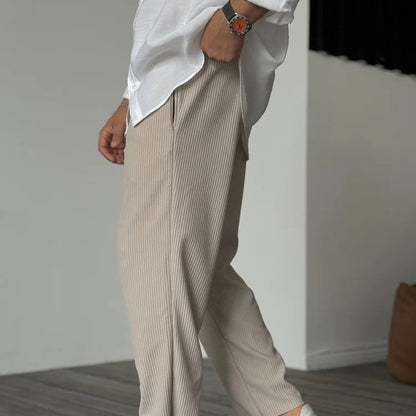 Men's Trousers Soft Luxury Fabric Tailored Fit Elegant Style 2