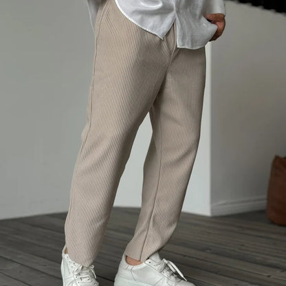 Men's Trousers Soft Luxury Fabric Tailored Fit Elegant Style 3