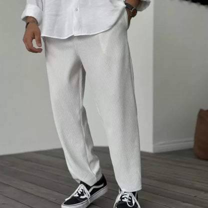 Men's Trousers Soft Luxury Fabric Tailored Fit Elegant Style 4