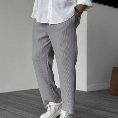 Men's Trousers Soft Luxury Fabric Tailored Fit Elegant Style 5