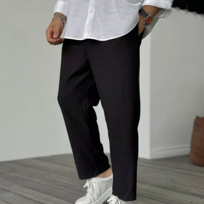 Men's Trousers Soft Luxury Fabric Tailored Fit Elegant Style 6