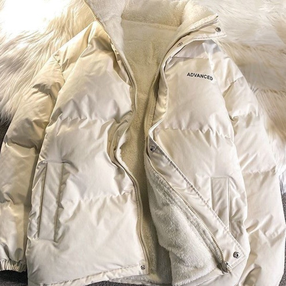 Men’s Warm Oversized Puffer Jacket Fleece Lined Winter