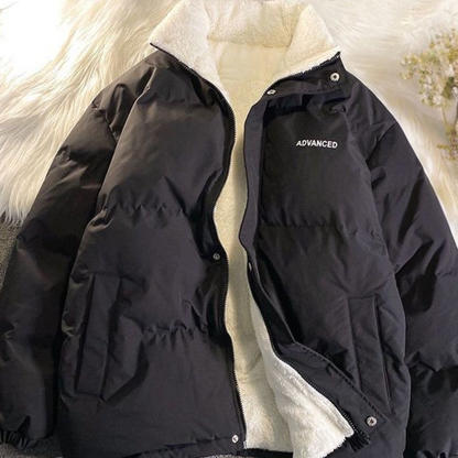 Men’s Warm Oversized Puffer Jacket Fleece Lined Winter