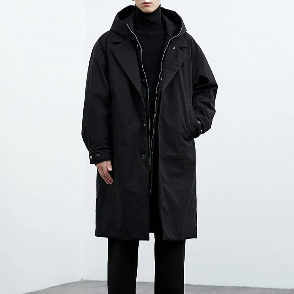 Men’s Waterproof Trench Coat Hooded Winter