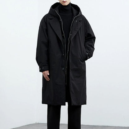 Men’s Waterproof Trench Coat Hooded Winter