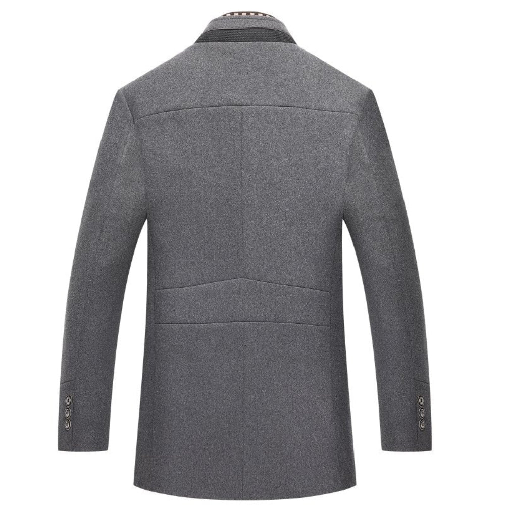 Men's Wool Overcoat Elegant Warm Winter Coat for Formal Casual Wear 4