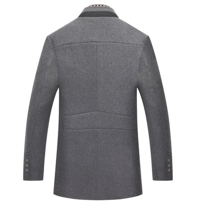 Men's Wool Overcoat Elegant Warm Winter Coat for Formal Casual Wear 4