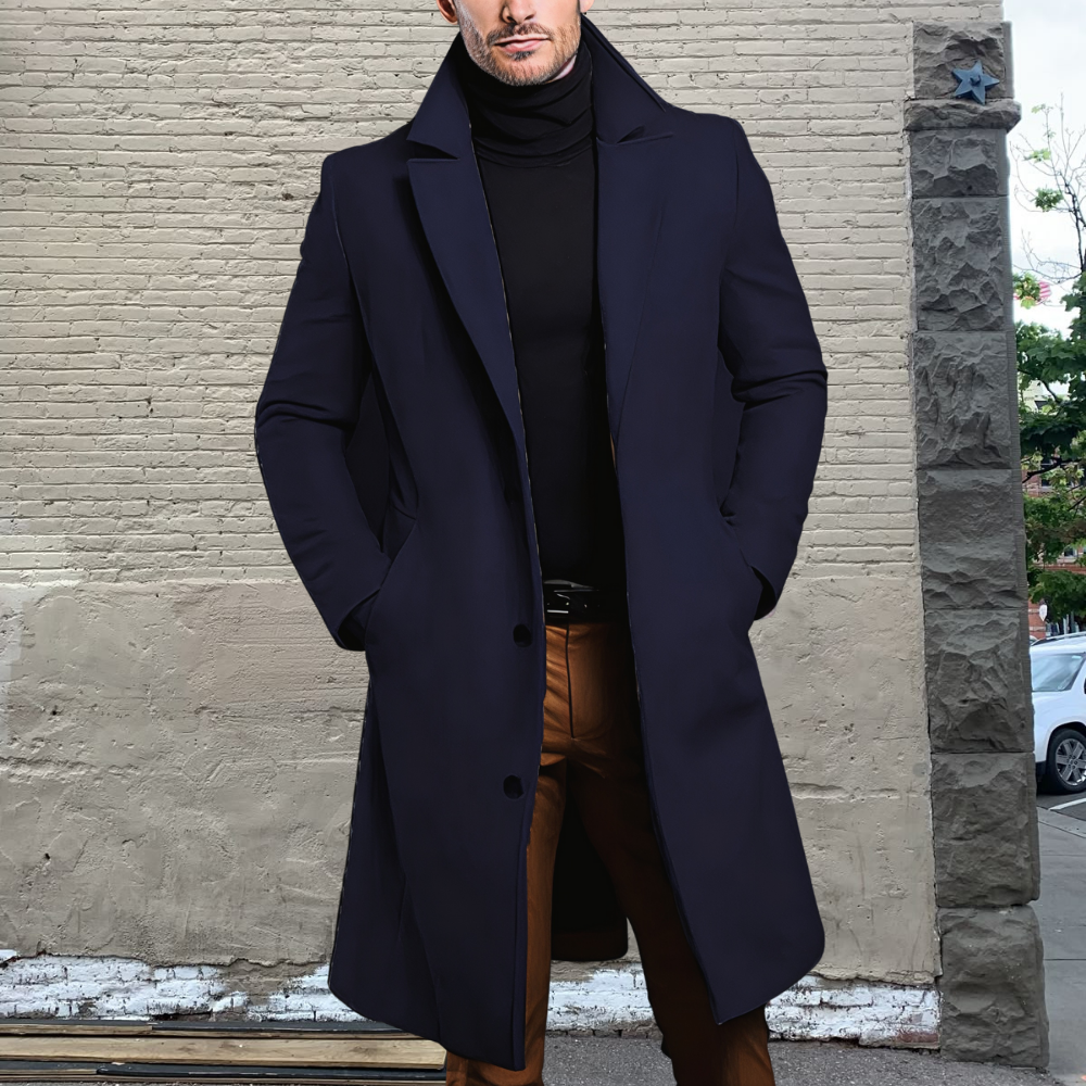 Men’s Stylish Slim Fit Winter Overcoat Modern Tailored
