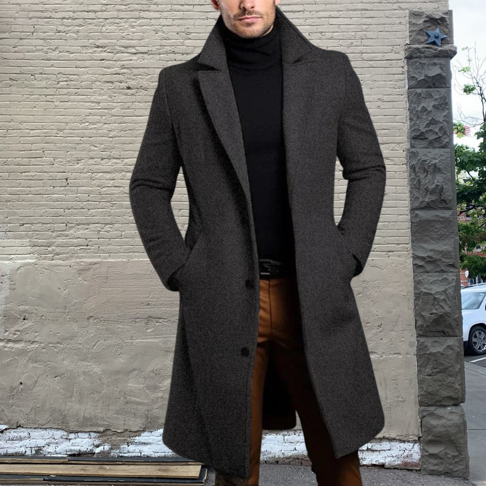 Men’s Stylish Slim Fit Winter Overcoat Modern Tailored
