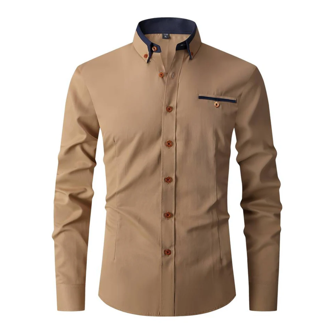Men's Casual Shirt | Slim Fit, Long Sleeve-Levorel